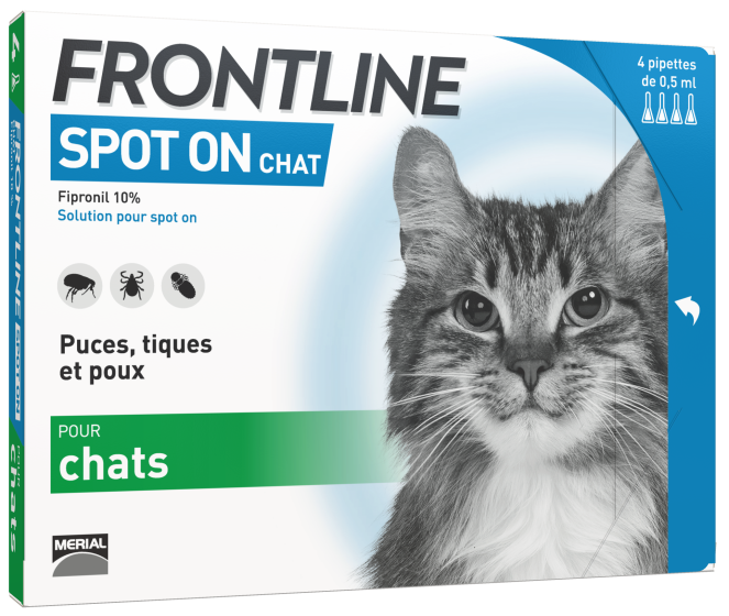 Frontline Spray Cutané Anti Puces Tiques Et Poux Pour Chat Et