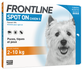 Frontline Spot On™ - Pipettes anti-tiques, puces et poux pour chiens -  Merial / Direct-Vet