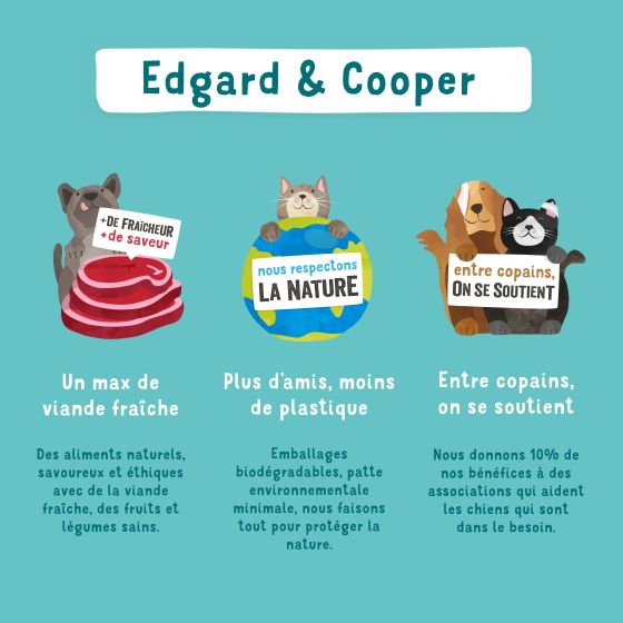 EDGARD & COOPER Barre protéinée à l'agneau et au bœuf pour chien