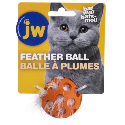 Jouet JW Feather ball avec plumes pour chat PETMATE
