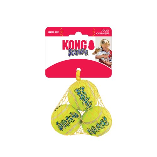 KONG SqueakAir Balls SM  Balles de tennis pour chiens avec couineur 3 balles