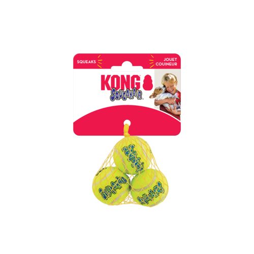 KONG SqueakAir Balls XS Balles de tennis pour chiens avec couineur 3 balles