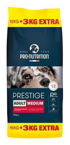 PRO NUTRITION Prestige croquettes chien adult medium 15 + 3 kg