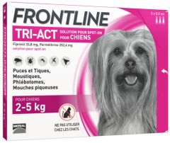 Solution antiparasitaire mini chien de 2 à 5 kg FRONTLINE TRI-ACT